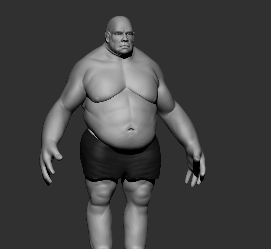 Base Fat Human Low-poly 3D model_2