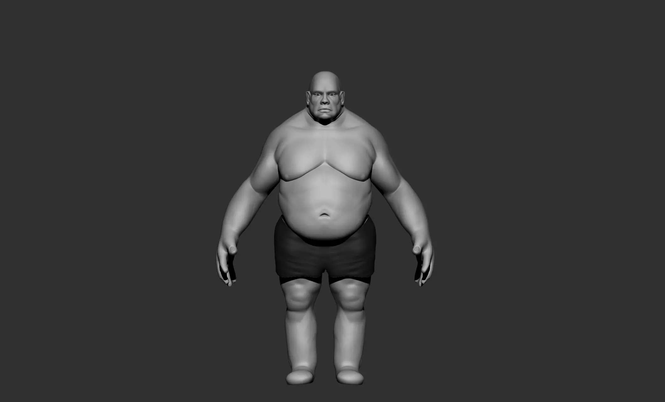 Base Fat Human Low-poly 3D model_0