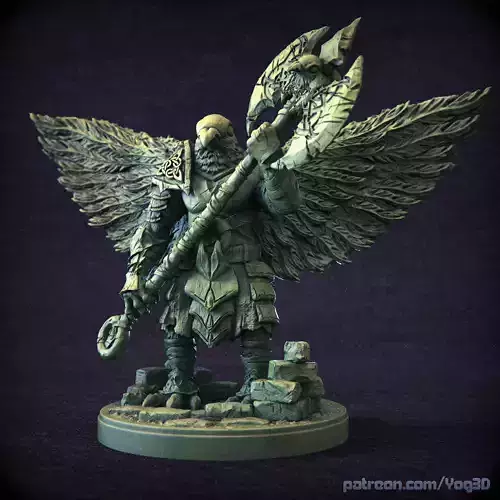 Pigeon warrior with an axe miniature 