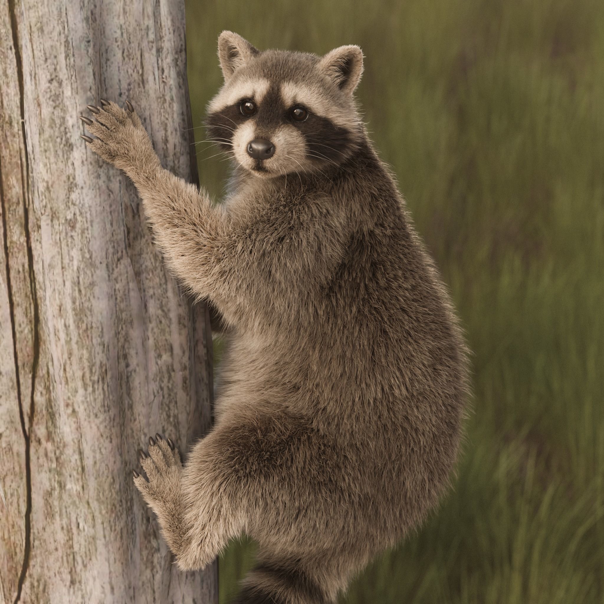 Raccoon Rigged Animated 3D model_2