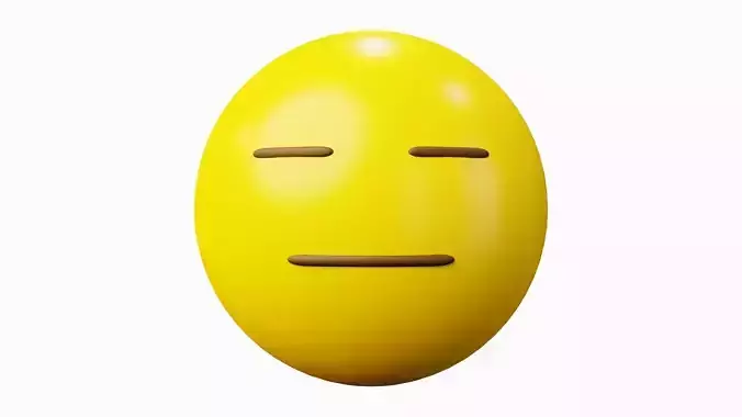 Expressionless Face Emoticon Emoji or Smiley 3D model