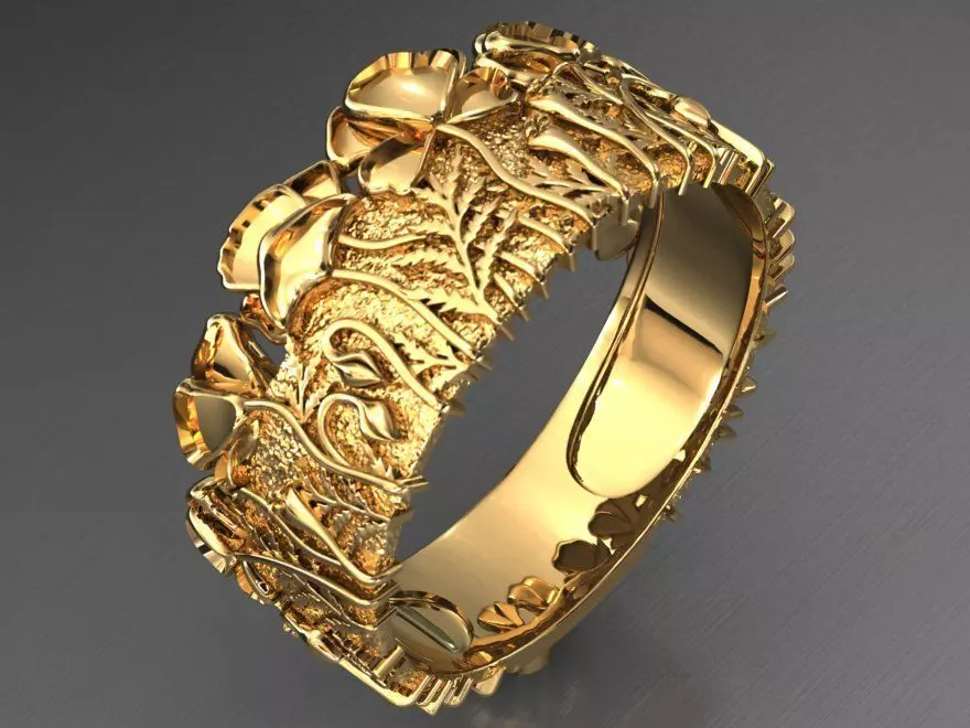 flower unique ring 3D print model