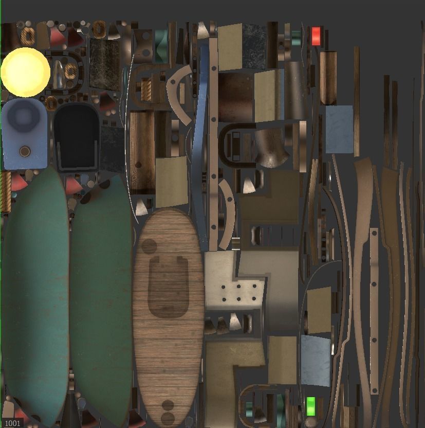 Stylized Simple Fishing Boat Low-poly 3D model_20