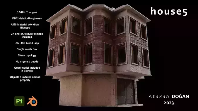 Urban Apartment Low-poly 3D model