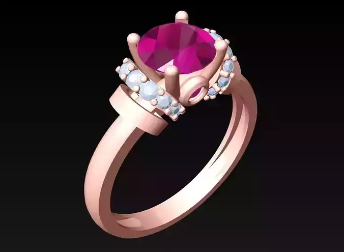 Diamond Ring - Womens Rings - N6617 3D print model