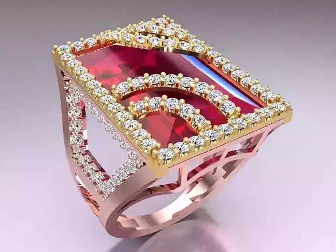 Rectangular Stone Rings - N6763