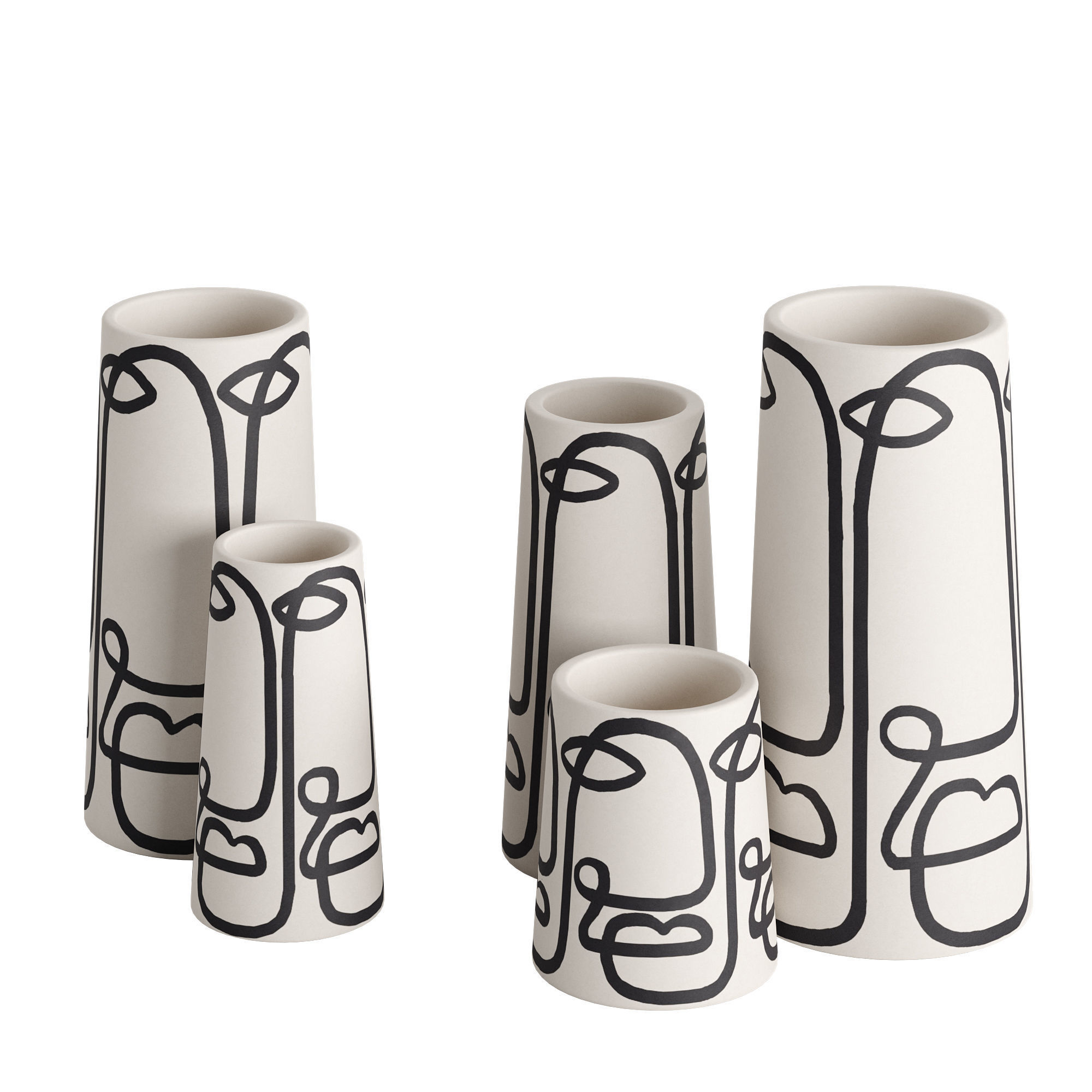 Set Franca NYC Cara Pillar Vase 3D model_1