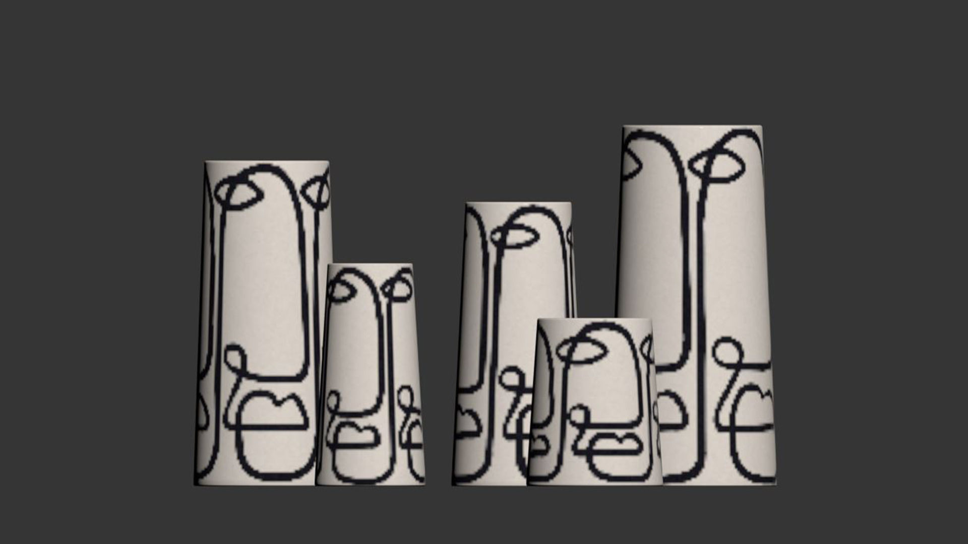 Set Franca NYC Cara Pillar Vase 3D model_3