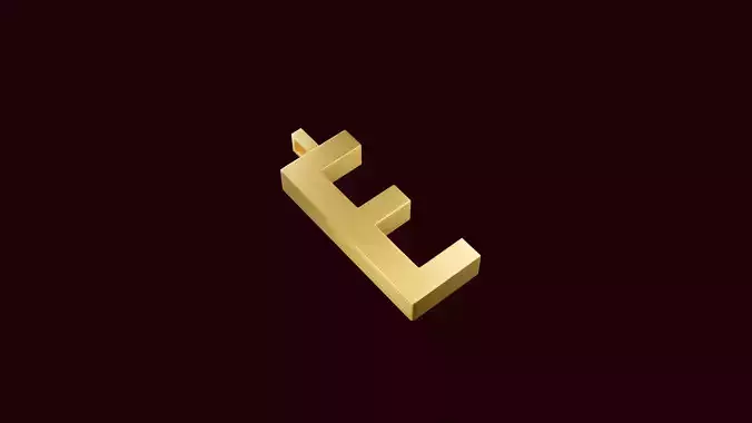E letter Pendant 3D print model
