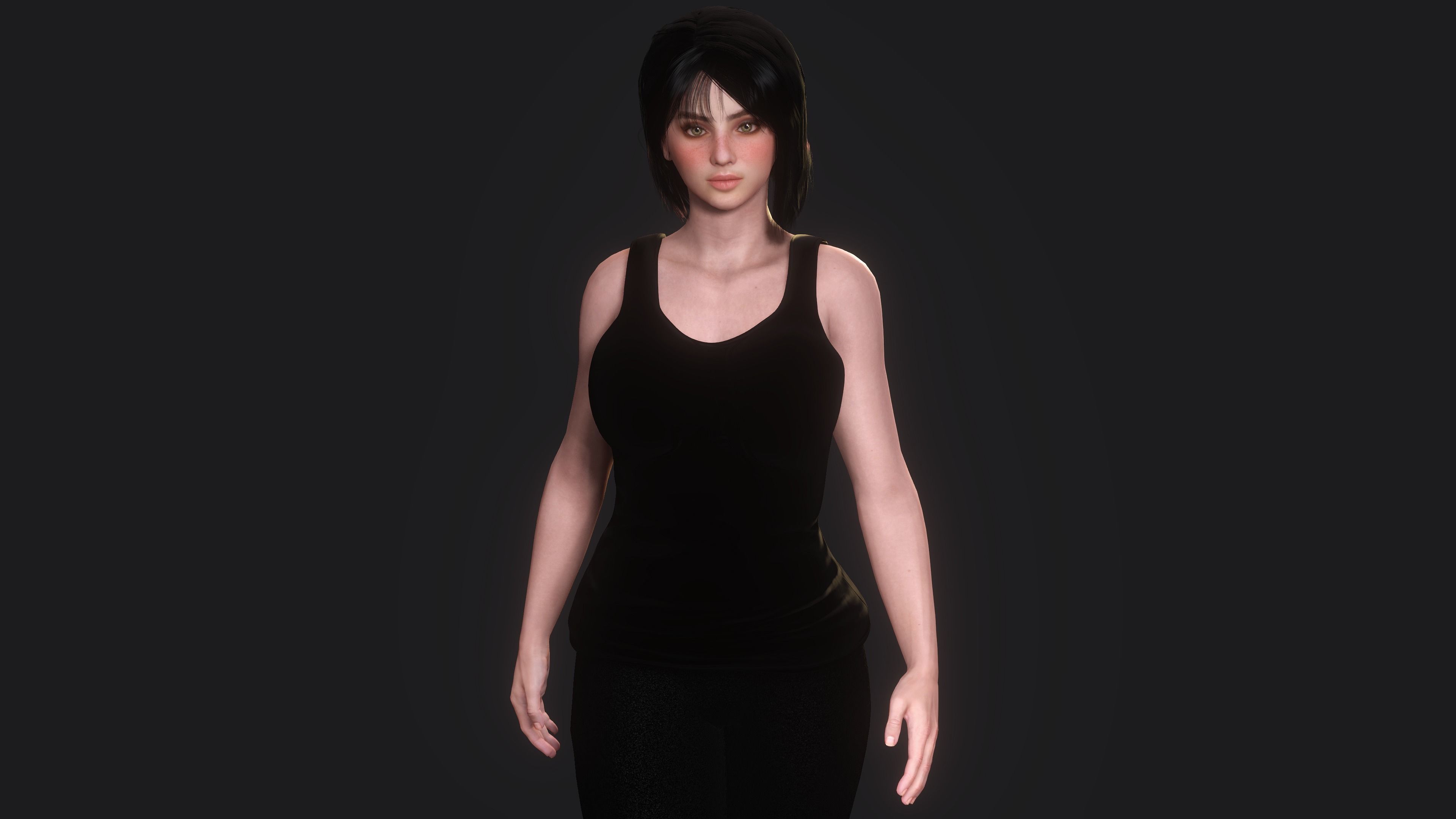 Josie - AAA Realistic Female Character Low-poly 3D model Low-poly 3D model_3