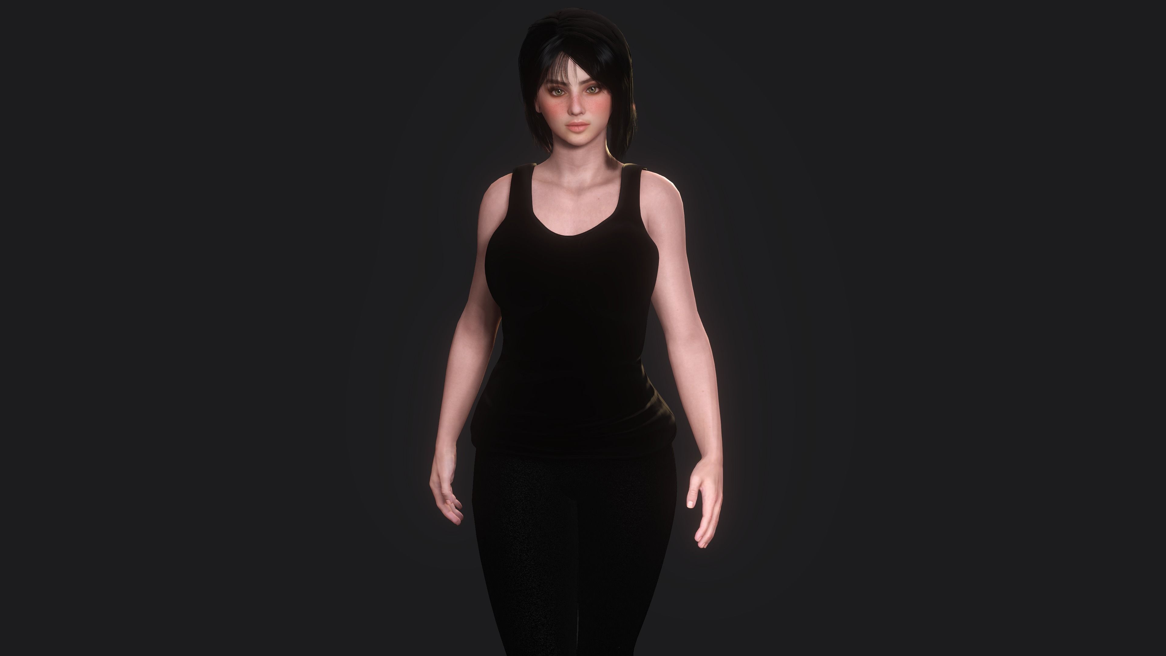 Josie - AAA Realistic Female Character Low-poly 3D model Low-poly 3D model_2