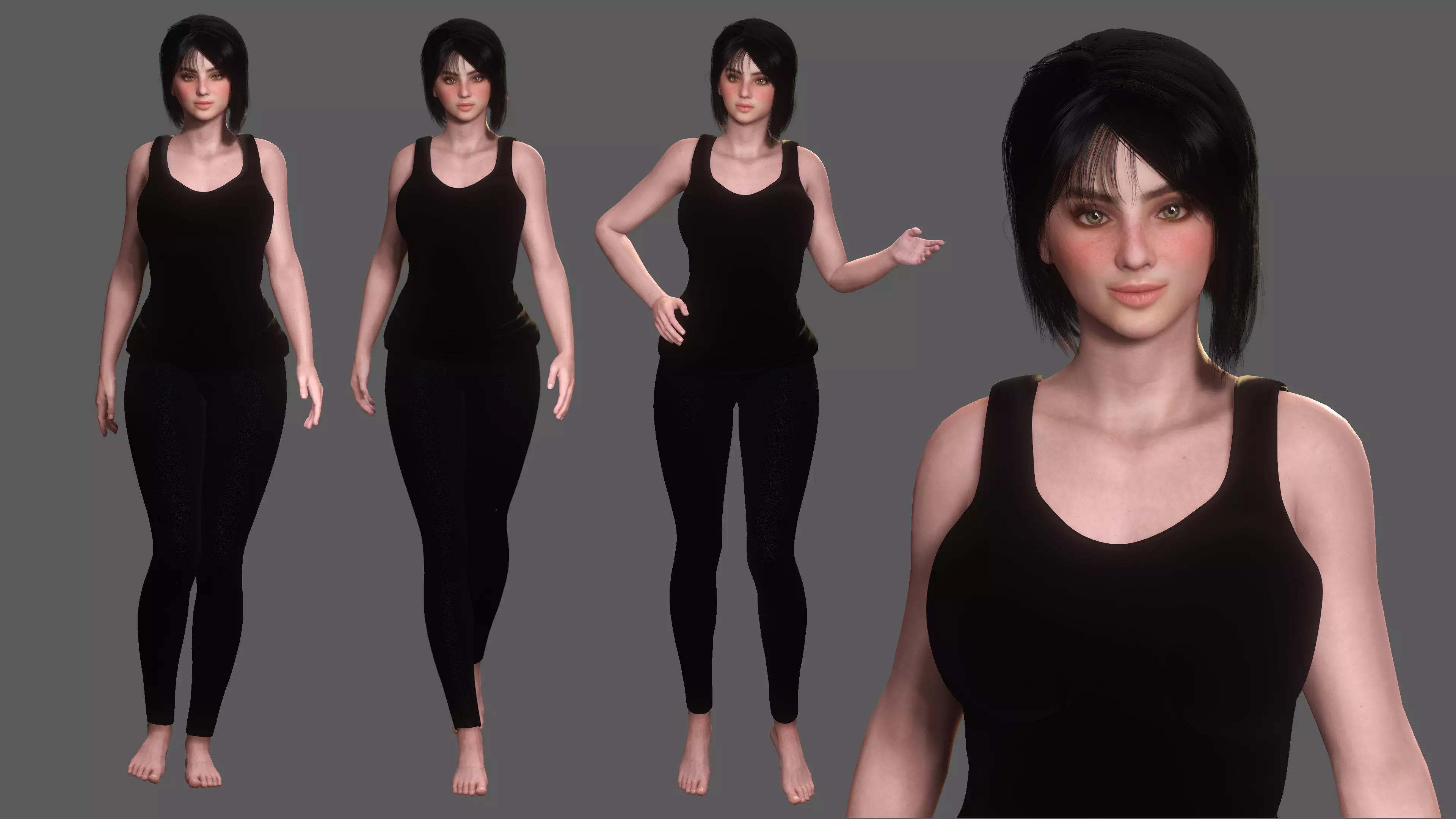 Josie - AAA Realistic Female Character Low-poly 3D model Low-poly 3D model_0