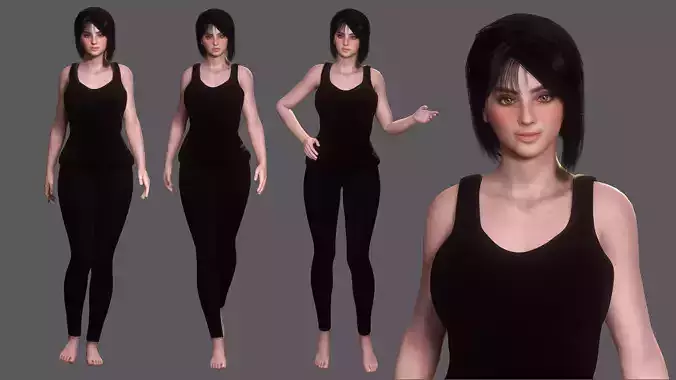 Josie - AAA Realistic Female Character Low-poly 3D model Low-poly 3D model Josie - AAA Realistic Female Character Low-poly 3D model Low-poly 3D model