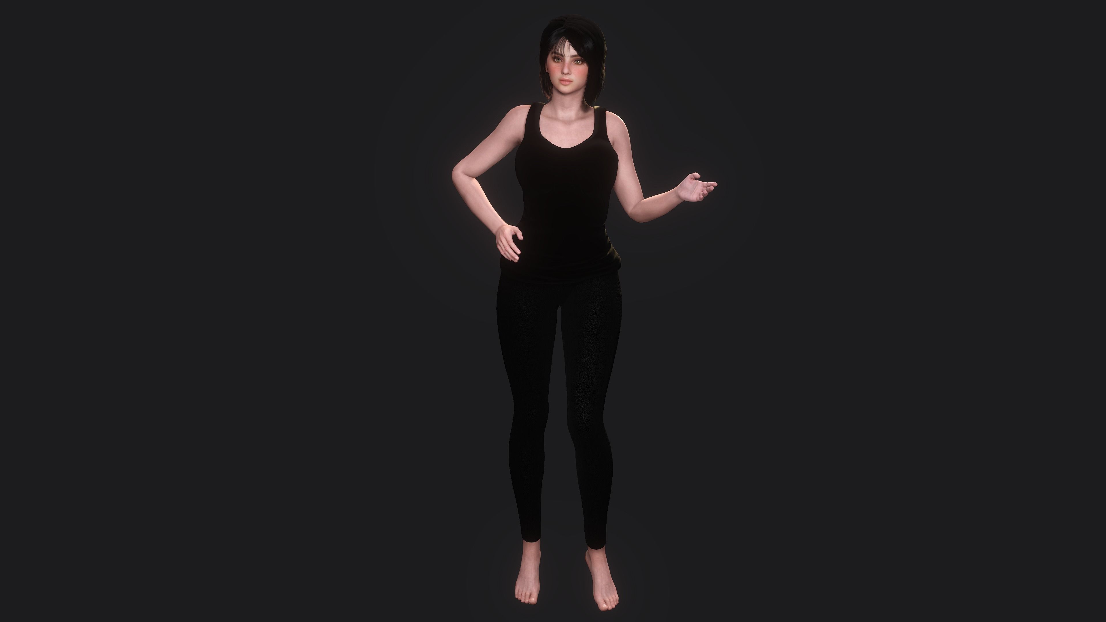 Josie - AAA Realistic Female Character Low-poly 3D model Low-poly 3D model_12