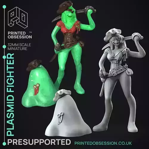 Plasmoid Pirate - 3D Printable TTRPG - PRESUPPORTED - 32mm Scale 3D print model