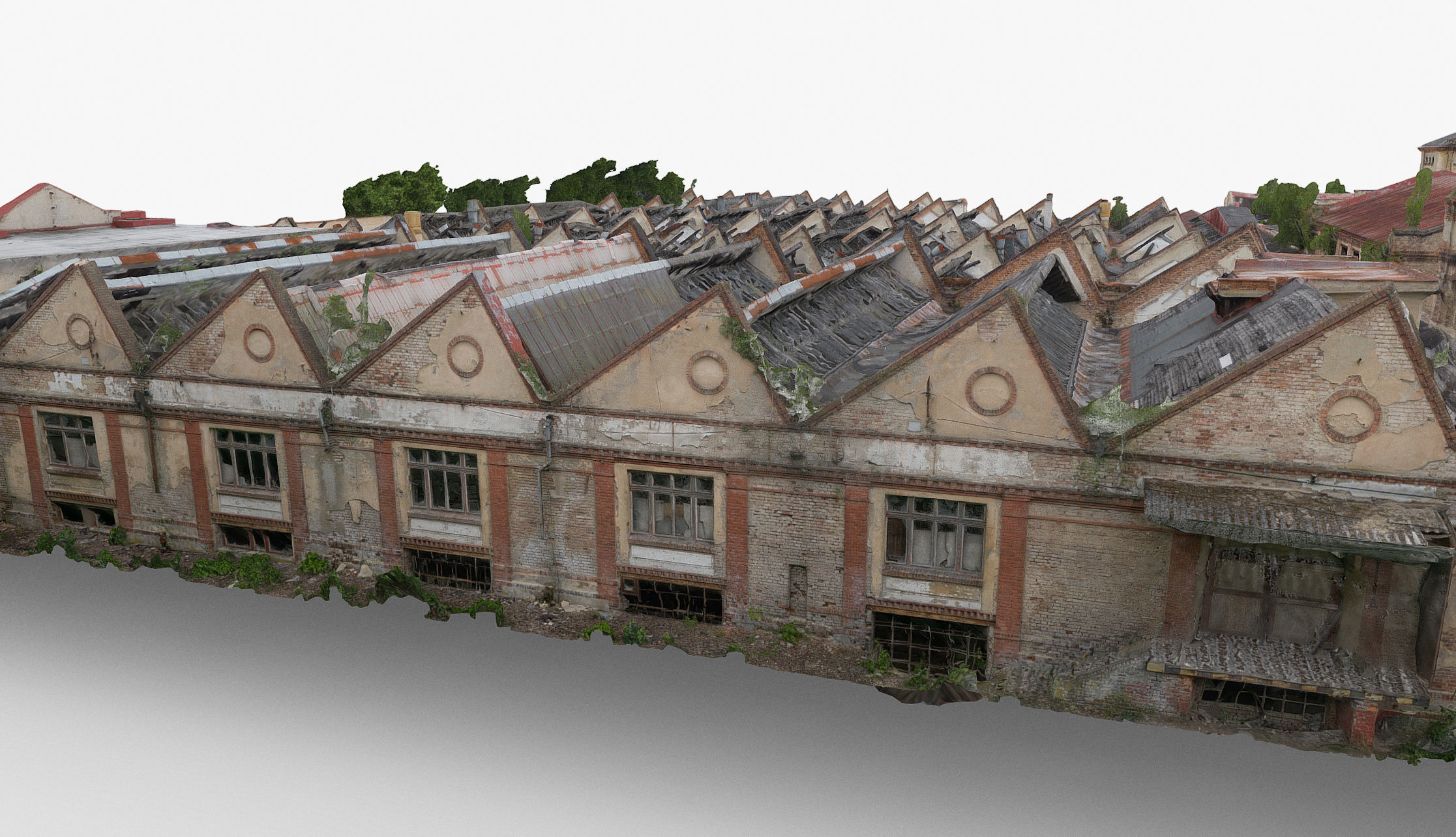 Textile factory ruin 3D model_4