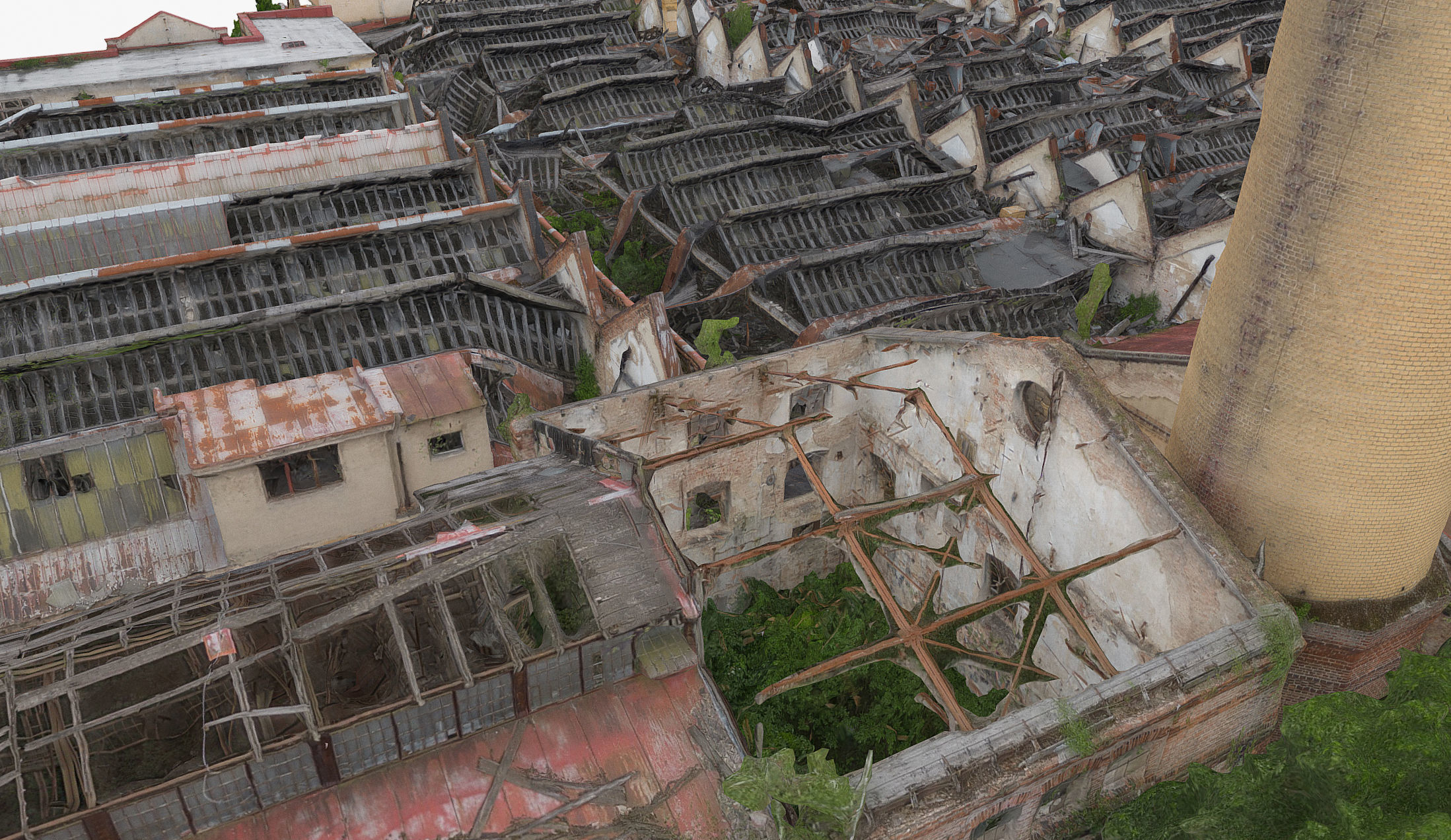 Textile factory ruin 3D model_5