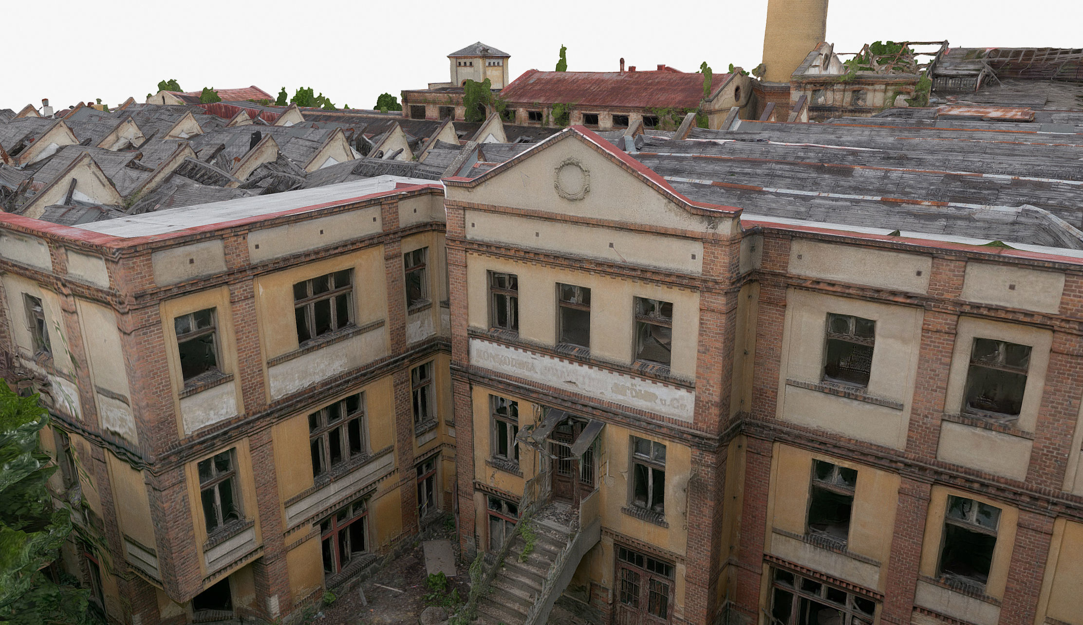 Textile factory ruin 3D model_3