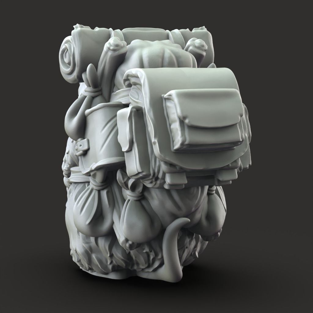 Space Hamster - 3D Printable TTRPG - PRESUPPORTED - 32mm 3D print model_2