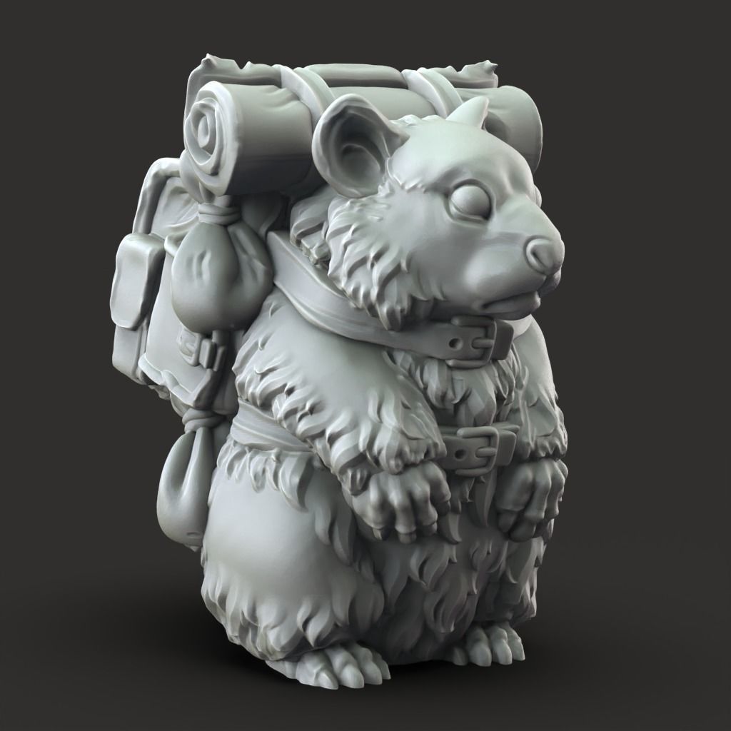 Space Hamster - 3D Printable TTRPG - PRESUPPORTED - 32mm 3D print model_6