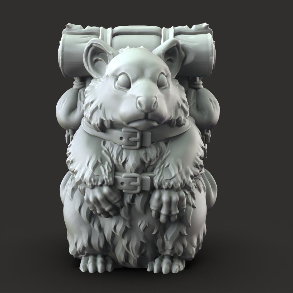 Space Hamster - 3D Printable TTRPG - PRESUPPORTED - 32mm 3D print model_3