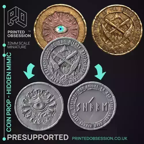 Coin Prop - 3D Printable TTRPG - PRESUPPORTED - 32mm Scale