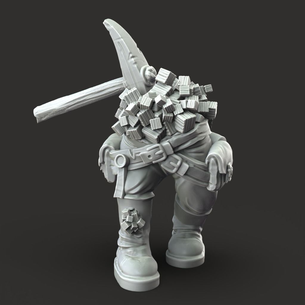 Corrupted Miners - 3D Printable TTRPG - PRESUPPORTED - 32mm 3D print model_8