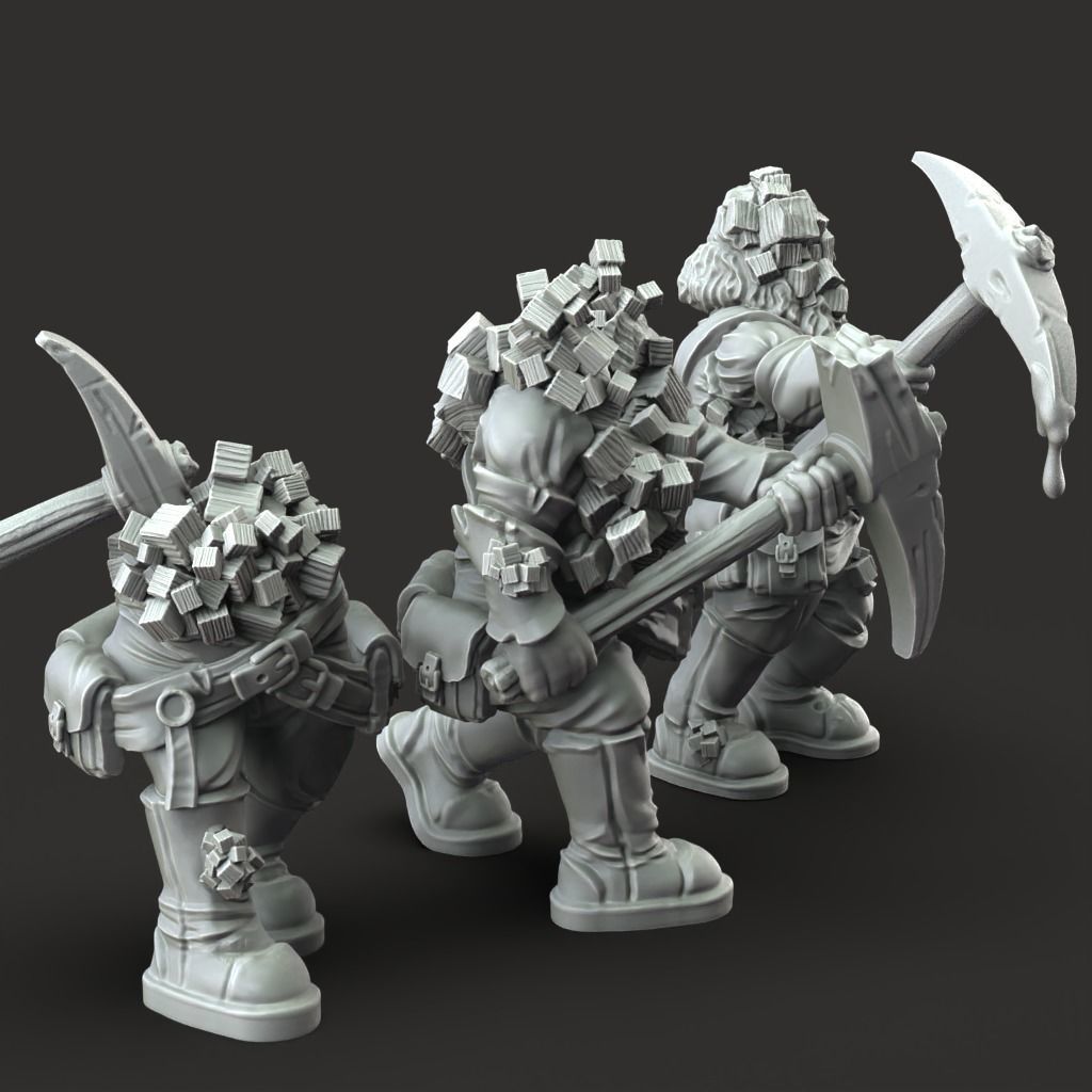 Corrupted Miners - 3D Printable TTRPG - PRESUPPORTED - 32mm 3D print model_5