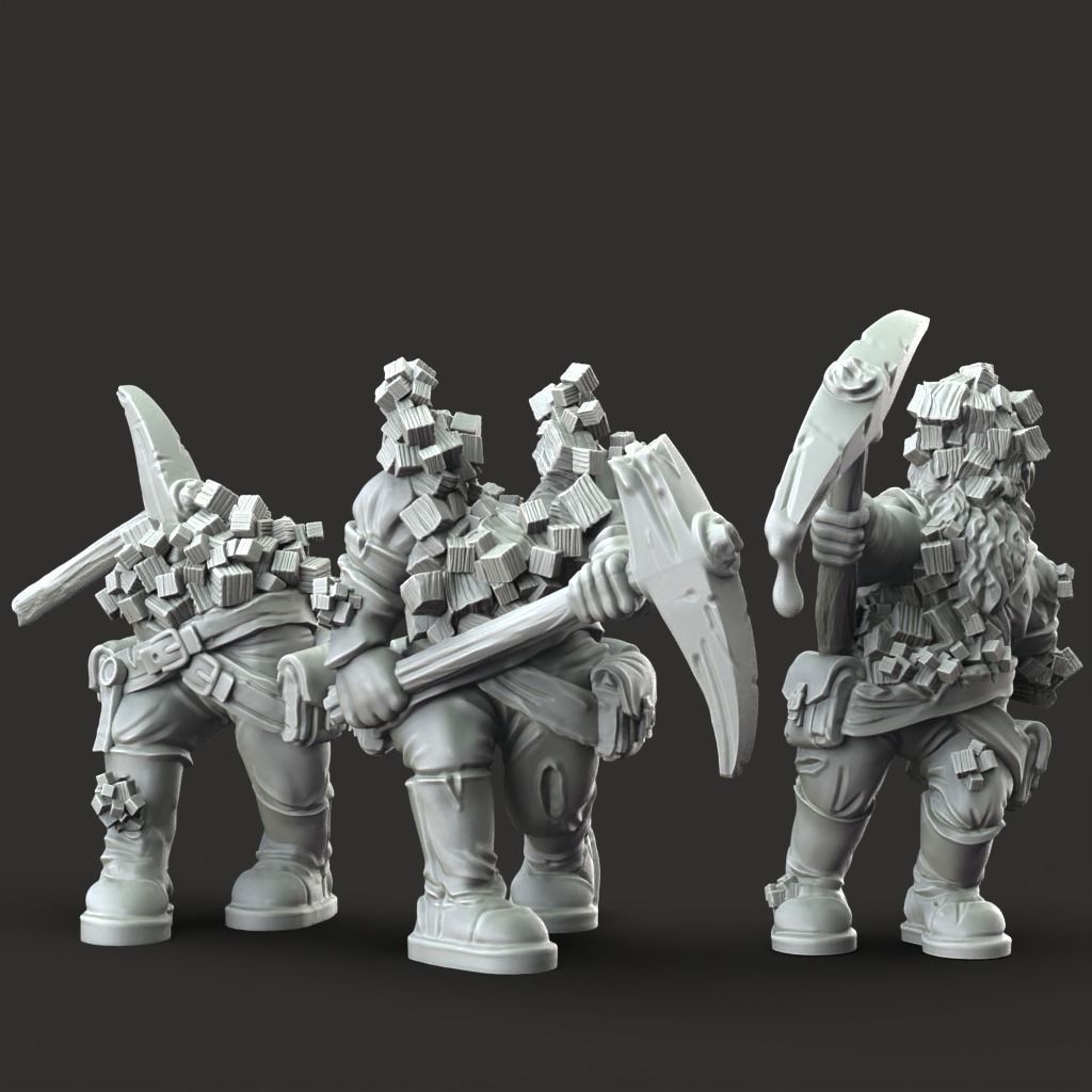 Corrupted Miners - 3D Printable TTRPG - PRESUPPORTED - 32mm 3D print model_3