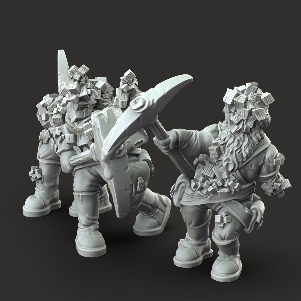 Corrupted Miners - 3D Printable TTRPG - PRESUPPORTED - 32mm 3D print model_6