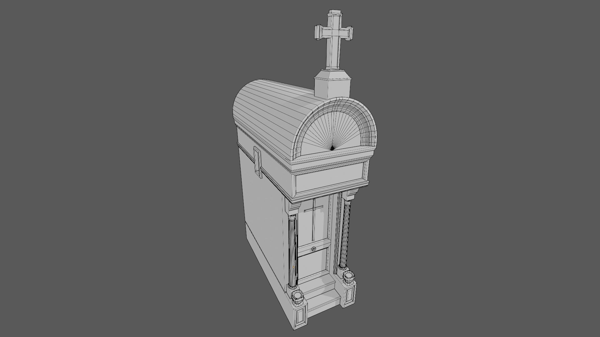 Cemetery Mausoleum 04 type 1 Low-poly 3D model_5