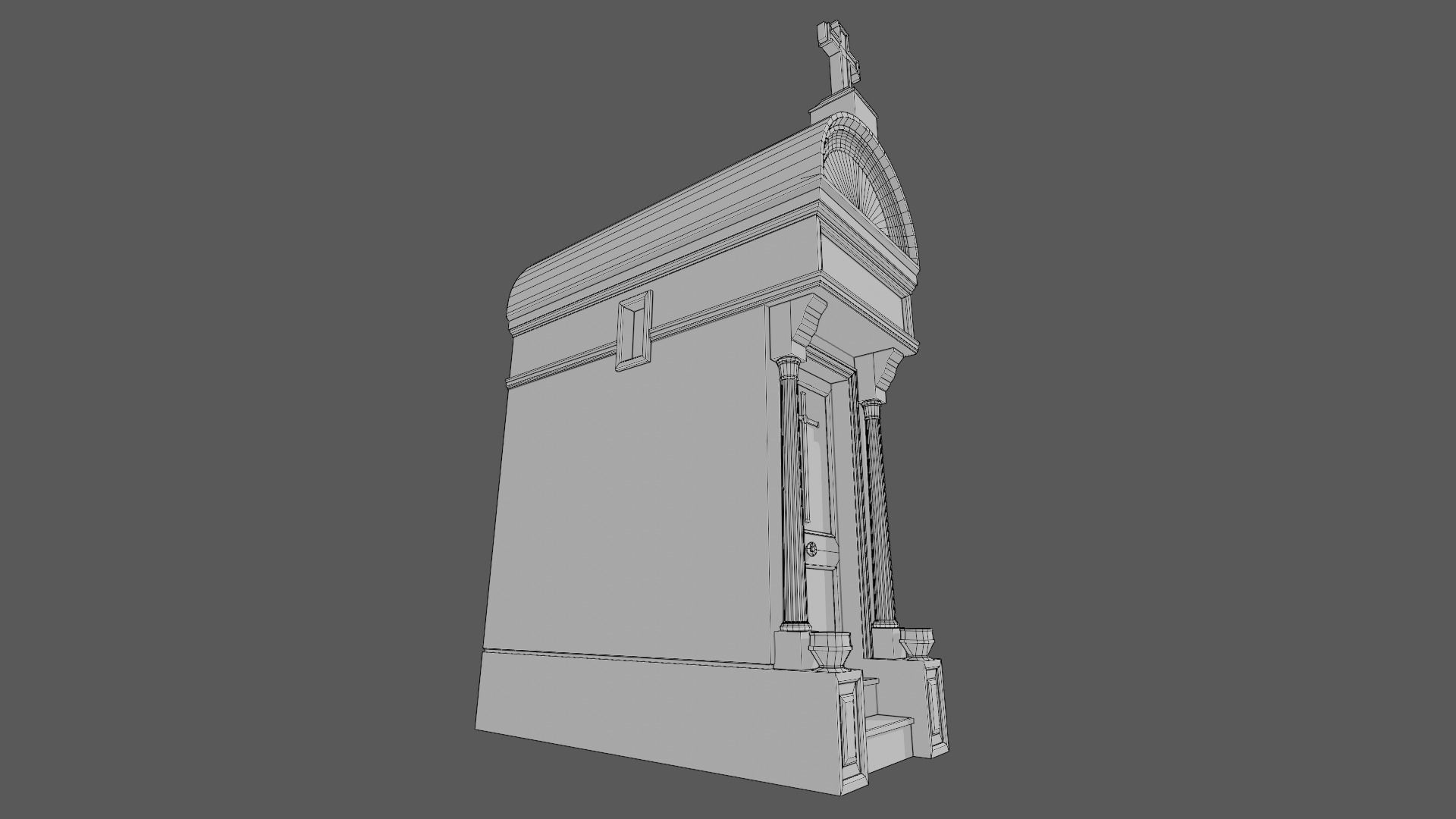 Cemetery Mausoleum 04 type 1 Low-poly 3D model_16