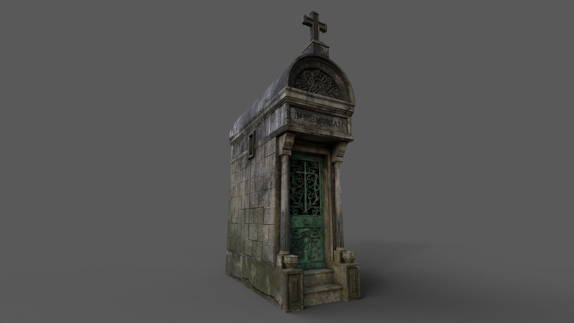 Cemetery Mausoleum 04 type 1 Low-poly 3D model_1