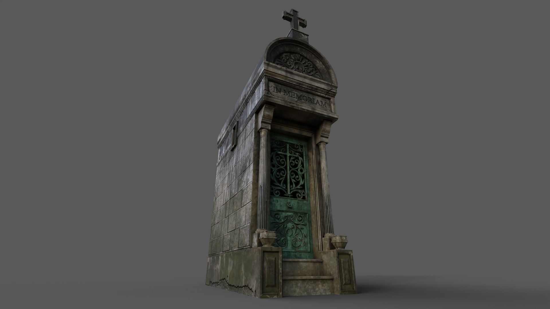 Cemetery Mausoleum 04 type 1 Low-poly 3D model_2