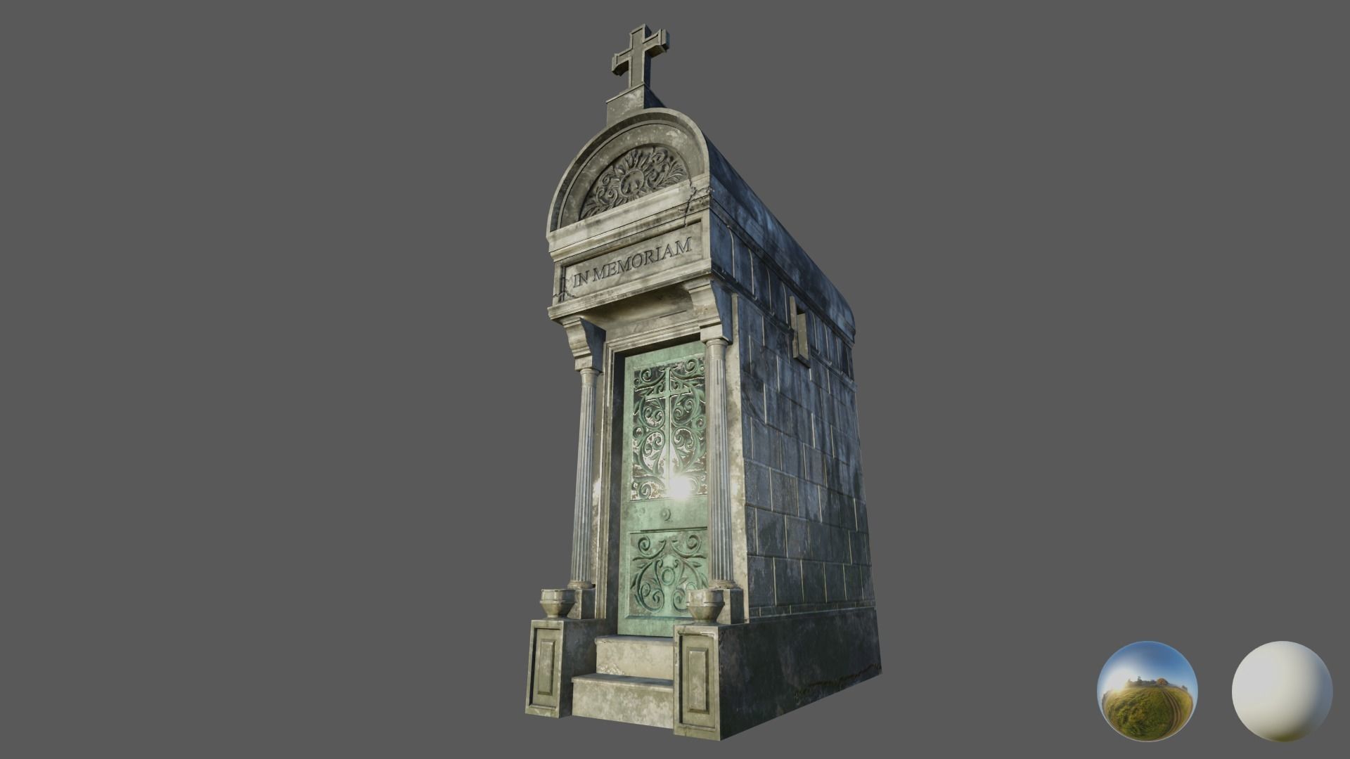 Cemetery Mausoleum 04 type 1 Low-poly 3D model_11