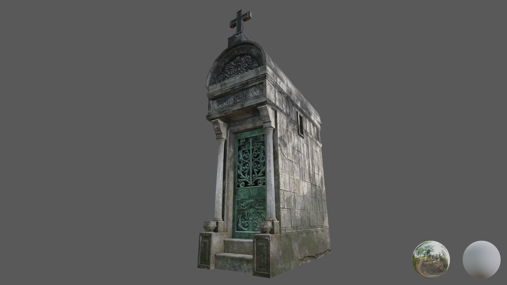 Cemetery Mausoleum 04 type 1 Low-poly 3D model_10