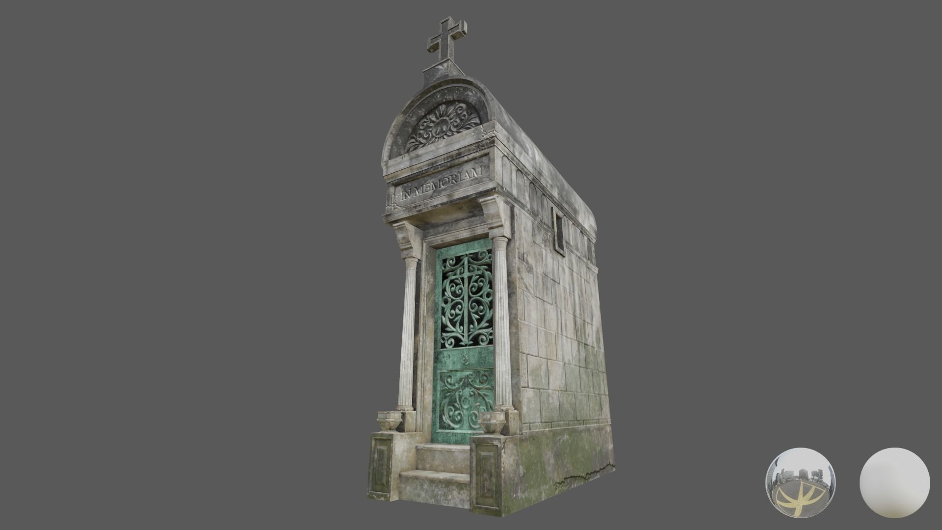 Cemetery Mausoleum 04 type 1 Low-poly 3D model_8
