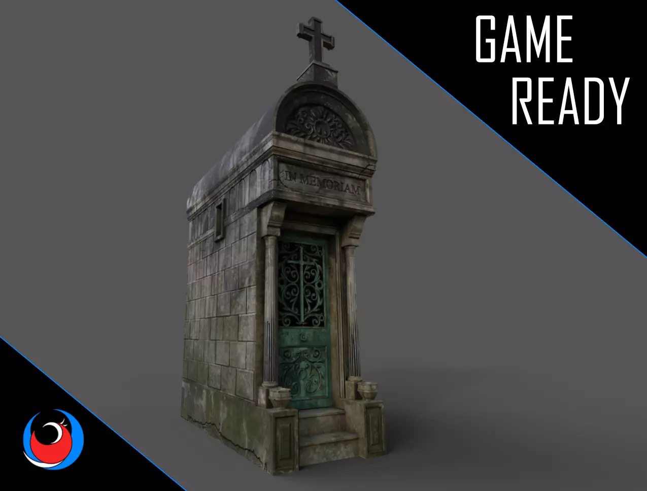 Cemetery Mausoleum 04 type 1 Low-poly 3D model_0