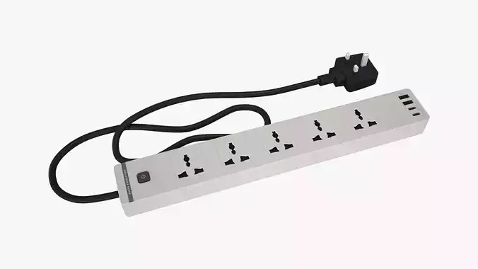 5-Way Extension Lead 3D model