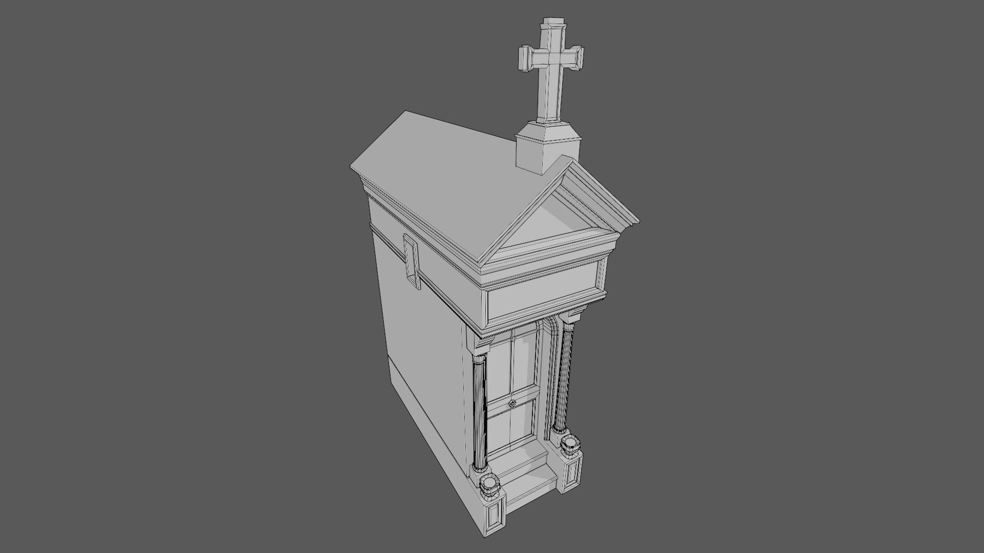 Cemetery Mausoleum 04 type 2 Low-poly 3D model_5