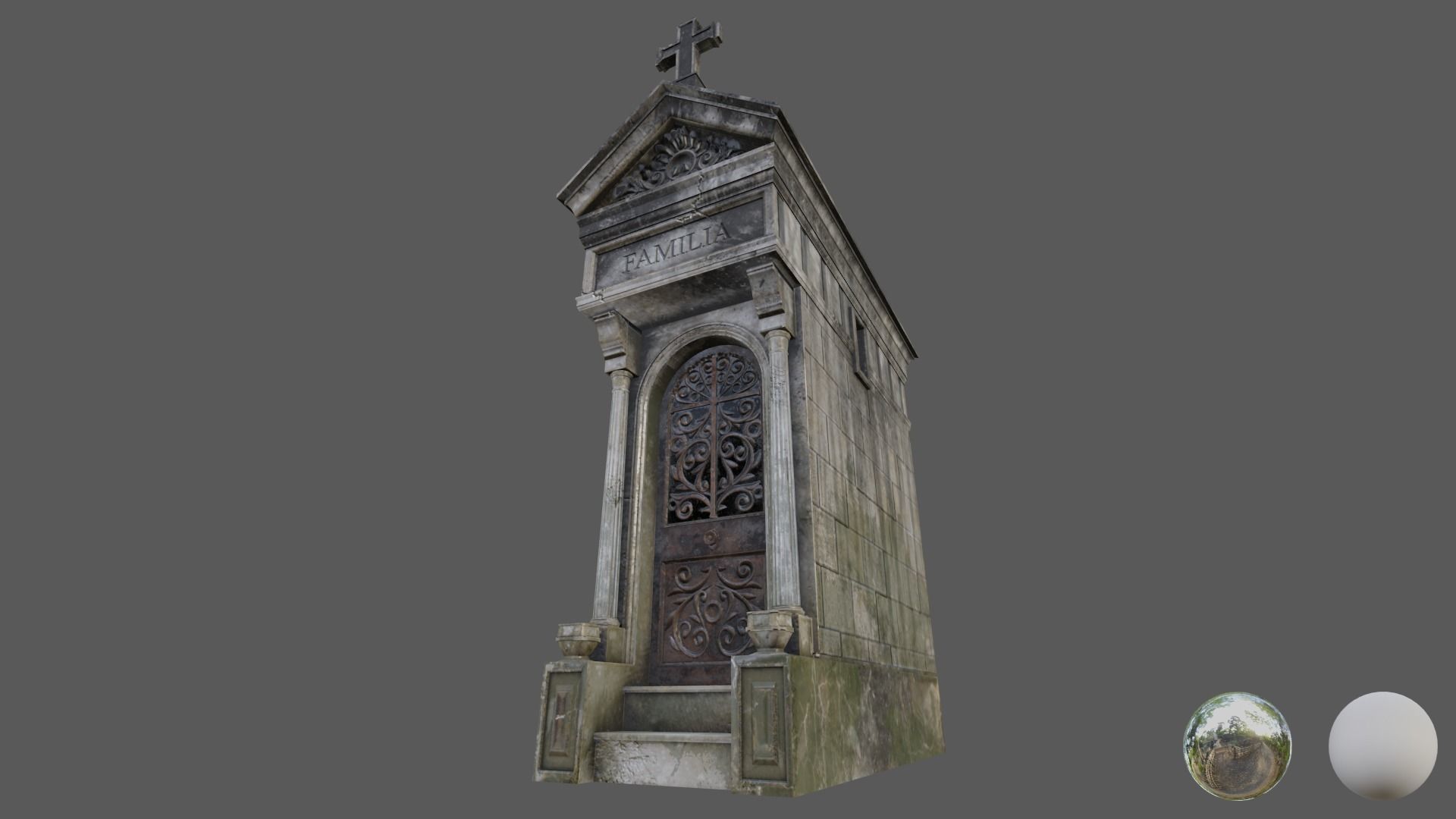 Cemetery Mausoleum 04 type 2 Low-poly 3D model_10