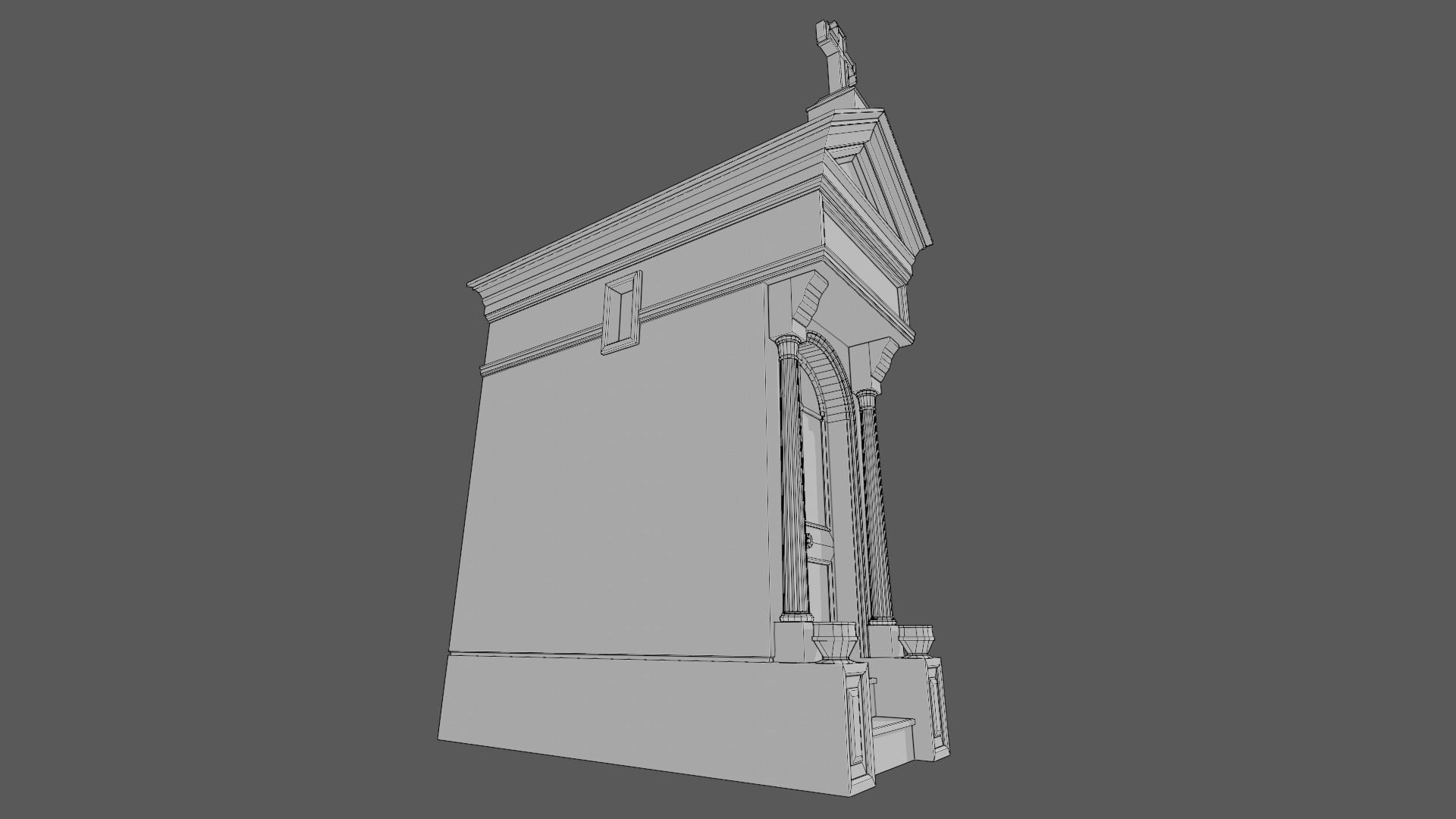 Cemetery Mausoleum 04 type 2 Low-poly 3D model_18