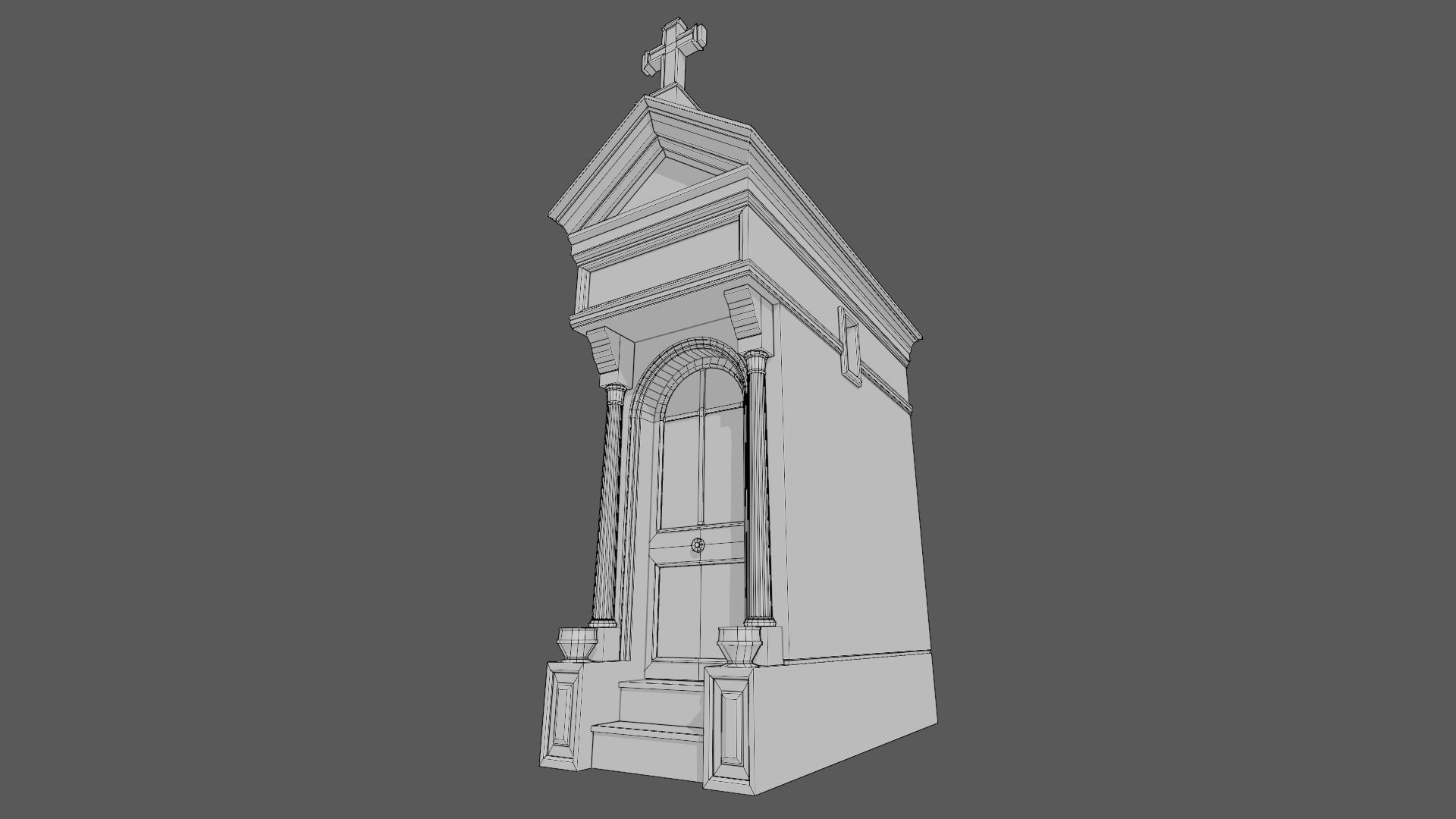 Cemetery Mausoleum 04 type 2 Low-poly 3D model_7