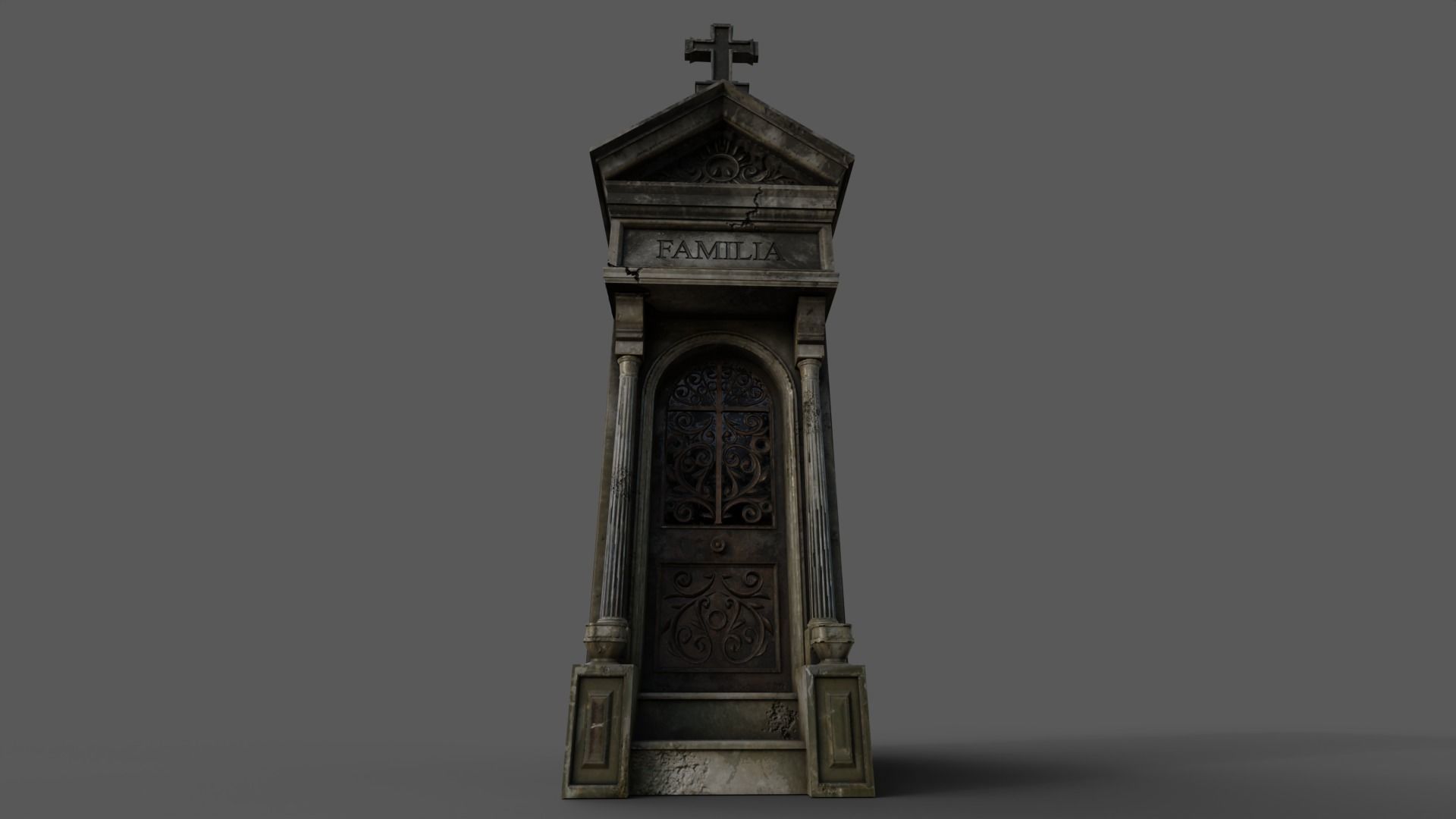 Cemetery Mausoleum 04 type 2 Low-poly 3D model_15