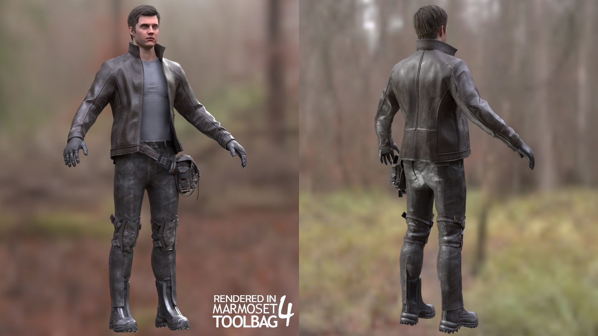 Man - Cyber Outfit - Modular - Rigged Low-poly 3D model_4