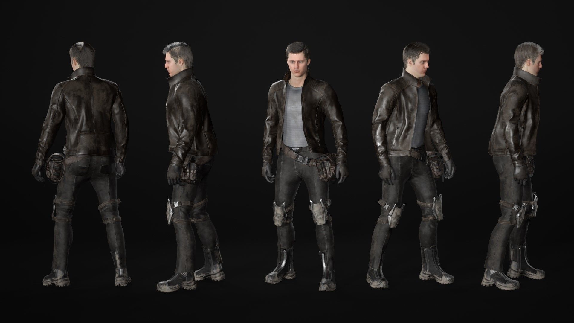 Man - Cyber Outfit - Modular - Rigged Low-poly 3D model_17