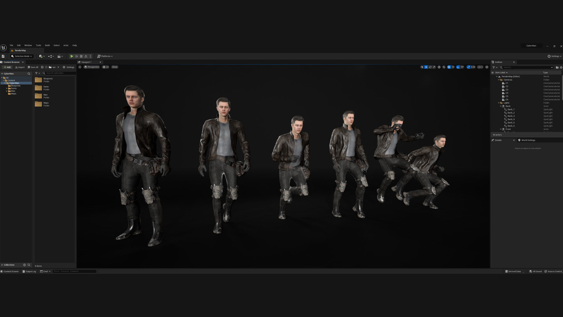 Man - Cyber Outfit - Modular - Rigged Low-poly 3D model_5