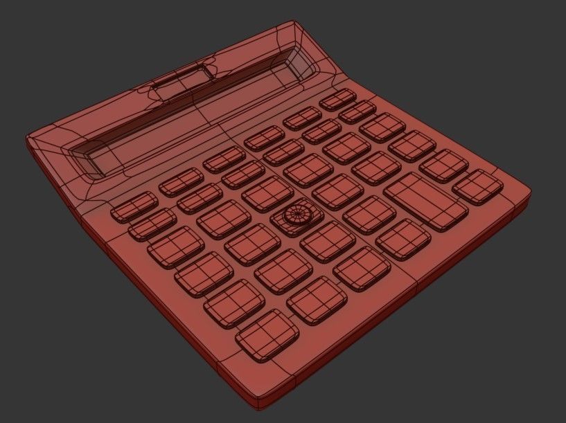 Calculator 02 Low-poly 3D model_1