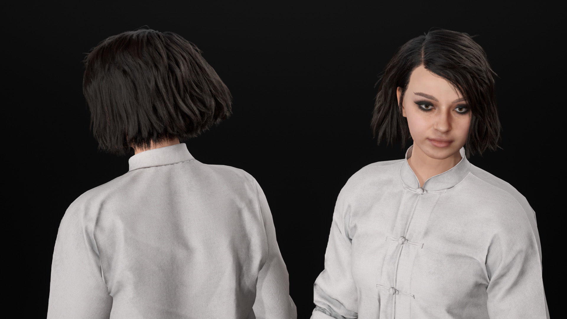 Woman - Martial Uniform 6 - Modular - Rigged Low-poly 3D model_20