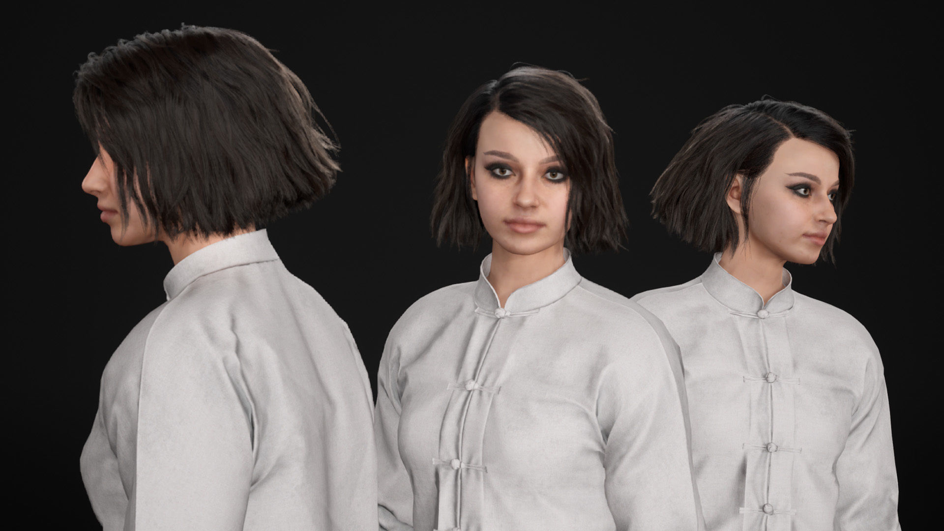 Woman - Martial Uniform 6 - Modular - Rigged Low-poly 3D model_21